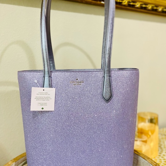 KATE SPADE TINSEL GLITTER TOTE WALLET AND COSMETIC BAG SET ONLY ONE LEFT! NWT - Picture 10 of 11